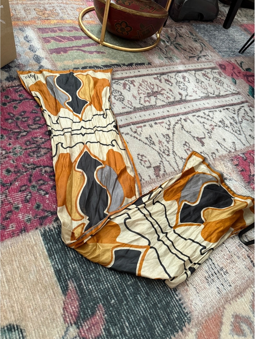 Abstract geometric scarf/bandana /fabric belt/bag tie